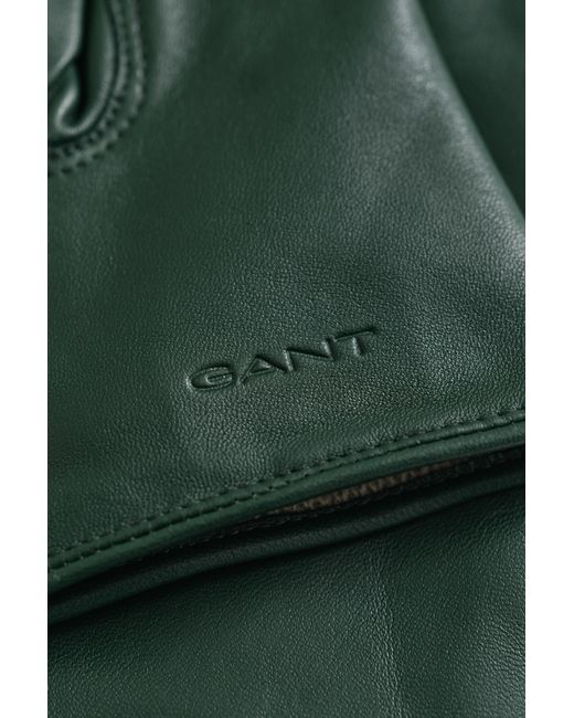 Gant Green Cashmere Lined Leather Gloves
