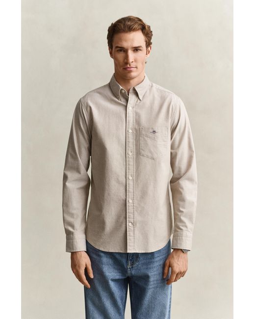 Gant Natural Classic Regular Oxford Shirt Light Taupe for men