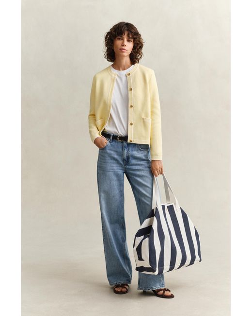 Gant Natural Knitted Cotton Jacket