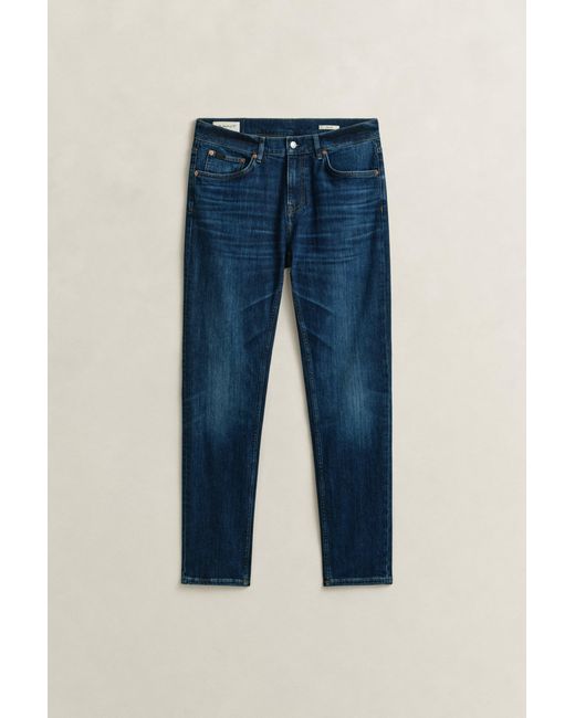 Gant Blue Slim Fit Jeans Mid Worn In for men