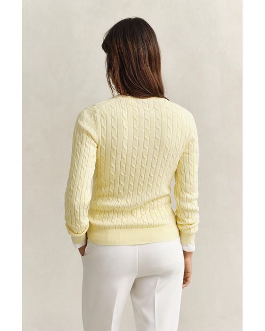 Gant Natural Cable Knit Crew Neck Sweater
