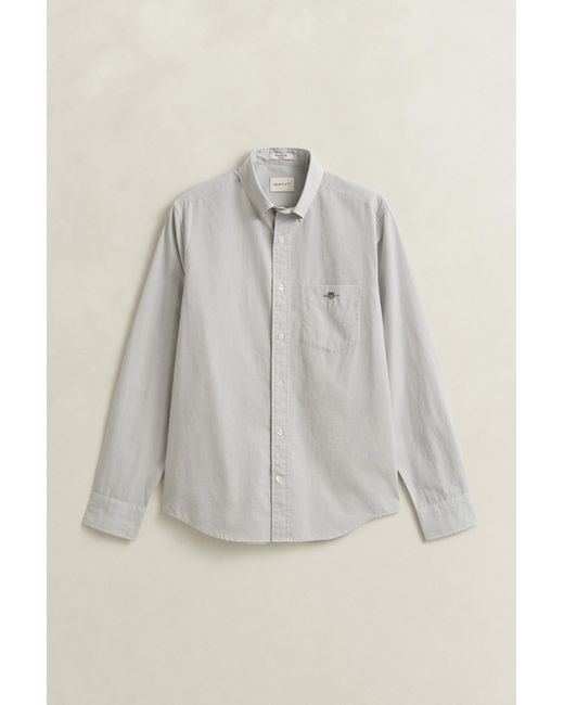 Gant Gray Banker Stripe Classic Poplin Shirt for men