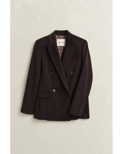 Gant Black Twill Velvet Club Blazer Deep