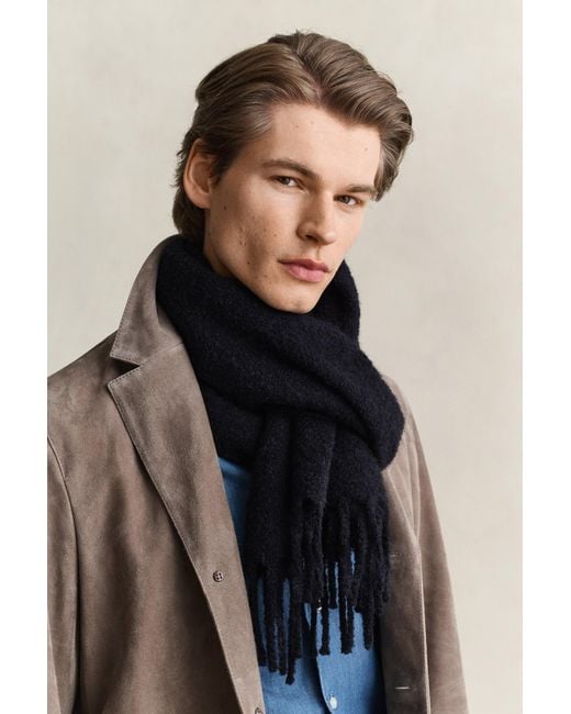 Gant Black Brushed Bouclé Scarf Evening for men