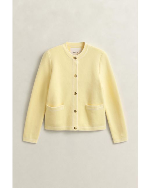 Gant Natural Knitted Cotton Jacket