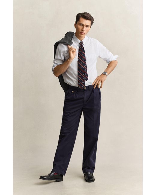 Gant Blue X Yale Striped Oxford Shirt for men