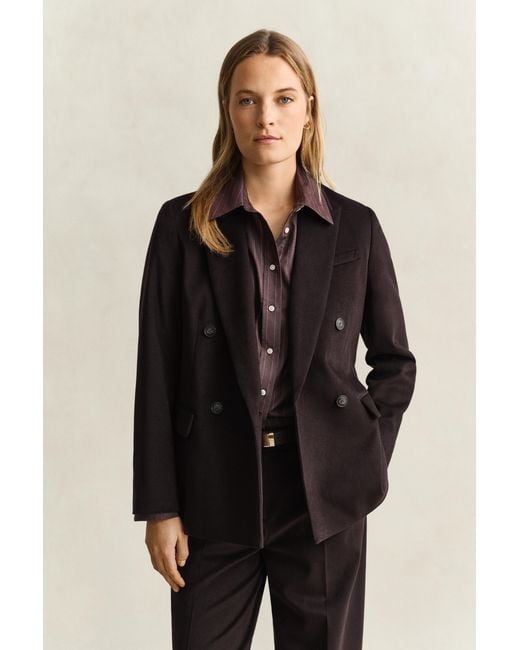 Gant Black Twill Velvet Club Blazer Deep