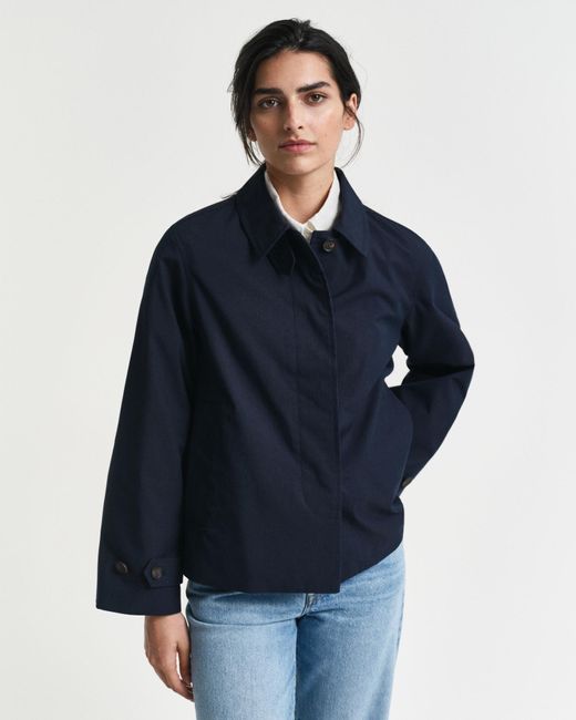 Gant Blue Short Cotton Car Coat