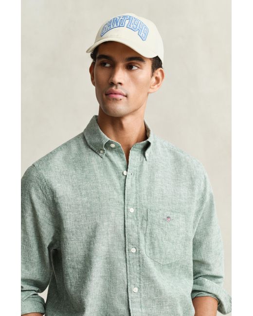 Gant Green Linen Blend Shirt Woody for men