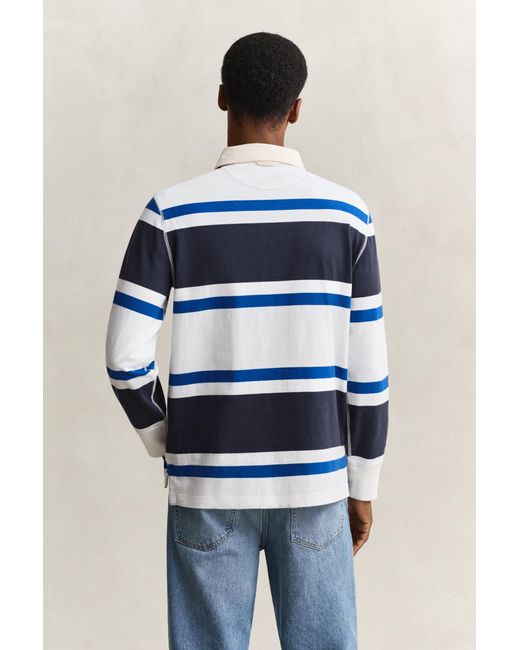 Gant Blue Block Striped Rugger Evening for men