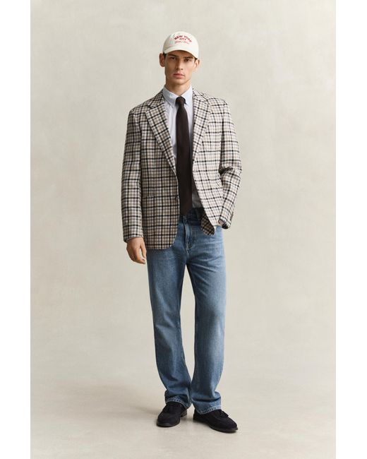 Gant Blue Classic Regular Striped Poplin Shirt for men