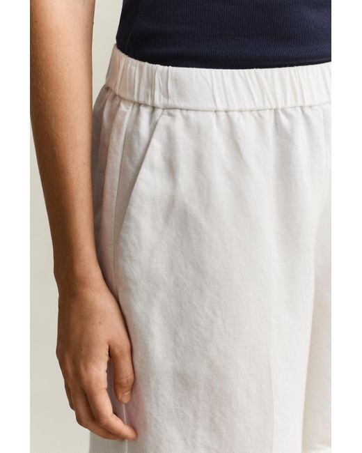 Gant Natural Linen Blend Shorts Eggshell