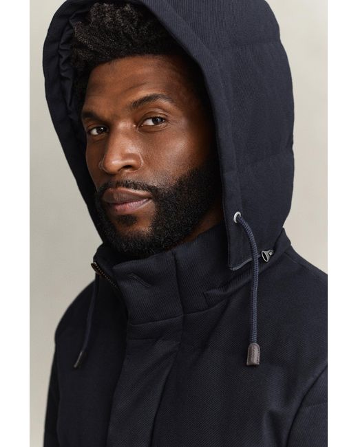 Gant Blue Flannel Down Jacket Evening for men