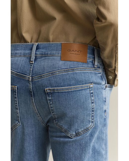 Gant Blue Extra Slim Active Recover Jeans Semi Worn In for men