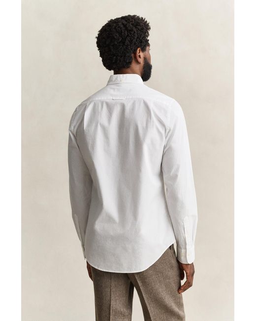Gant White Classic Slim Poplin Shirt for men
