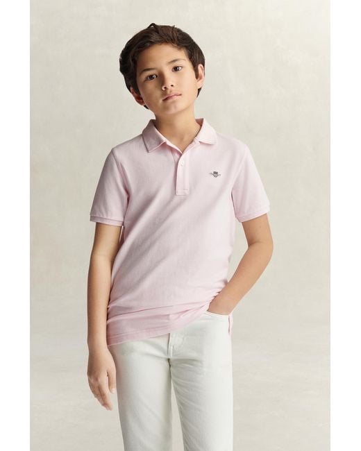Gant Natural Teens Shield Piqué Polo Shirt Light