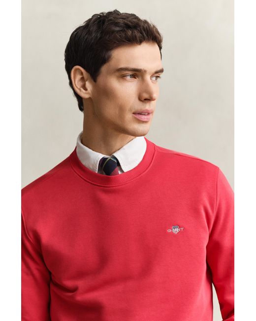 Gant Red Shield Crew Neck Sweatshirt for men
