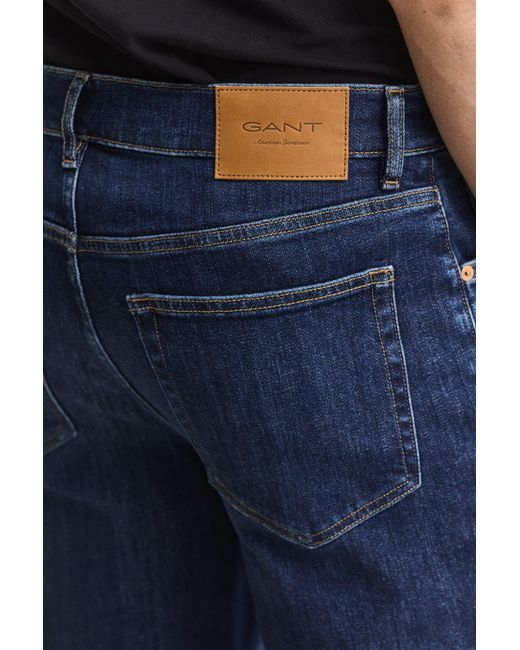 Gant Blue Regular Fit Jeans Mid Worn In for men