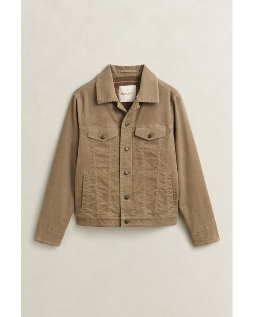 Gant Natural Corduroy Trucker Jacket Light Taupe for men