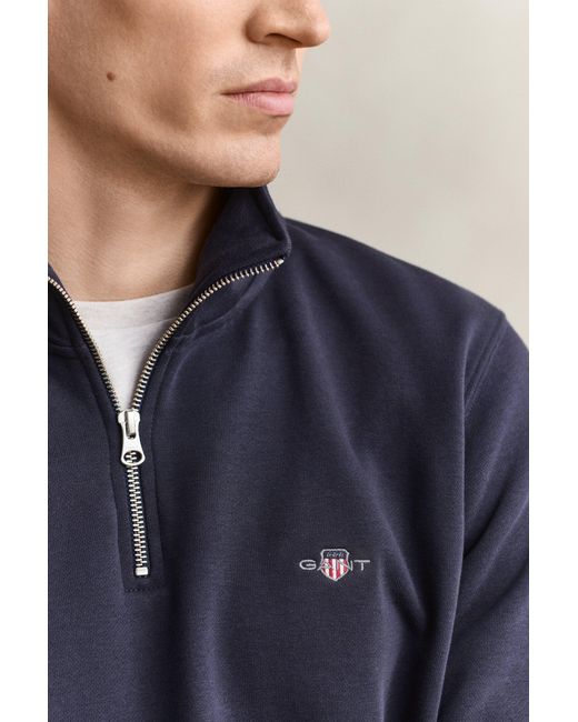 Gant Blue Shield Half-Zip Sweatshirt for men