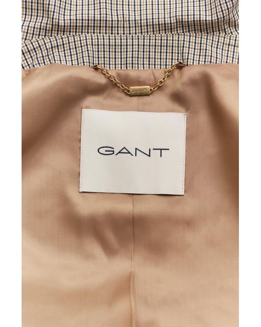 Gant Natural Checked Car Coat