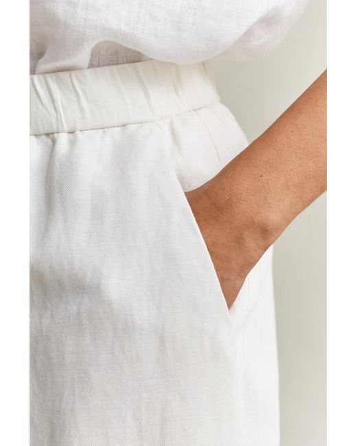 Gant Natural Linen Blend Pants Eggshell