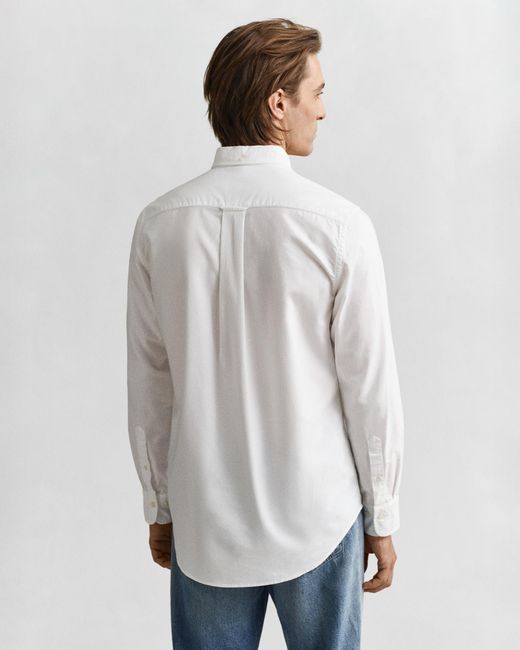 Gant White Regular Fit Classic Oxford Shirt for men