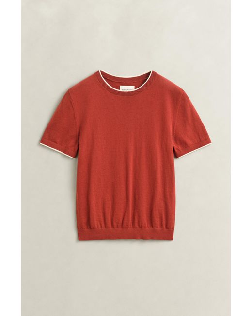 Gant Red Short Sleeve Sweater