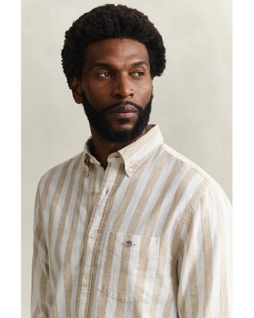 Gant Natural Striped Linen Blend Shirt for men