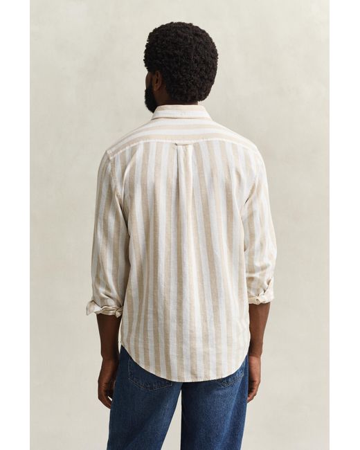 Gant Natural Striped Linen Blend Shirt for men
