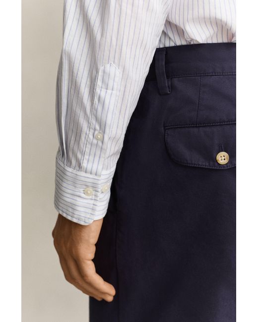 Gant Blue X Yale Striped Oxford Shirt for men