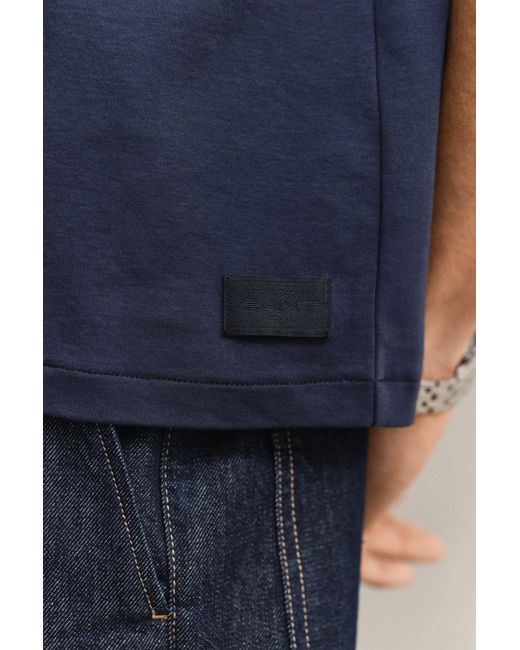 Gant Blue Interlock T-Shirt Evening for men