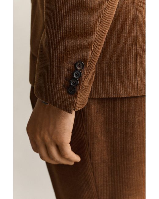 Gant Brown X Yale Wool Corduroy Blazer Mahogany for men