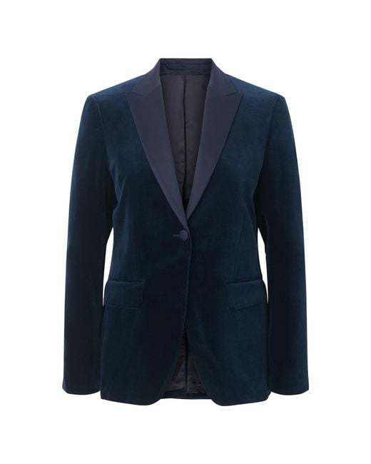 GANT Velvet Tuxedo Blazer in Marine (Blue) | Lyst UK