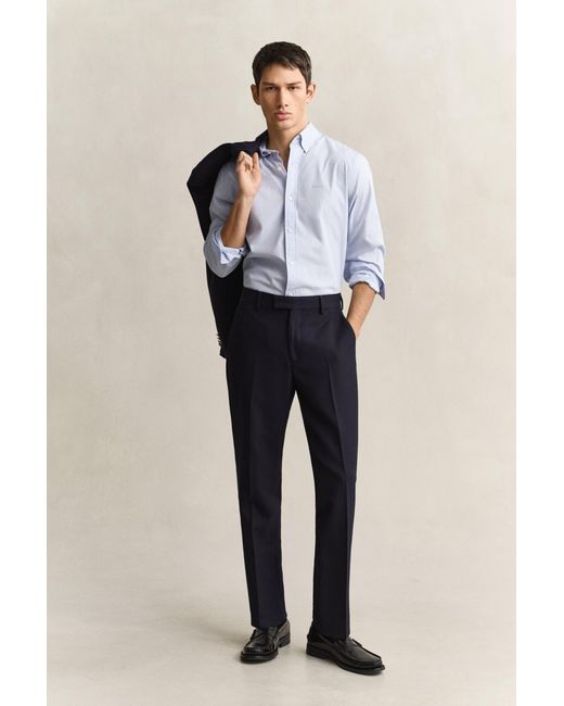 Gant Blue Regular Fit Pinpoint Oxford Shirt for men