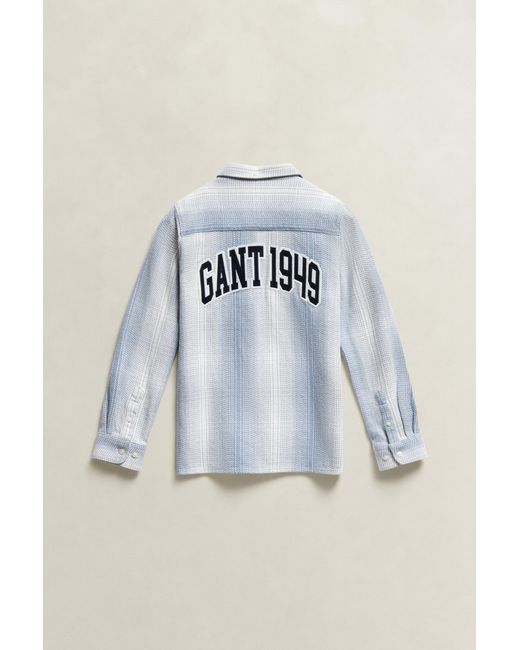 Gant Blue Teens Teen Boys Checked Overshirt for men