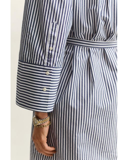Gant Blue Striped Poplin Shirt Dress Rich