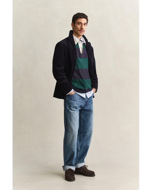 Gant Blue Striped Heavy Rugger for men