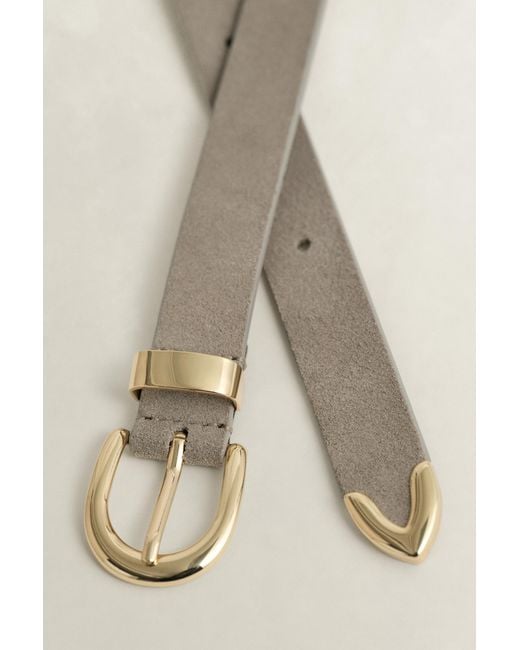 Gant Natural Suede Metal Belt