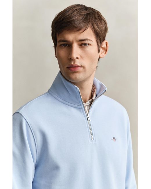 Gant Blue Shield Half-Zip Sweatshirt for men
