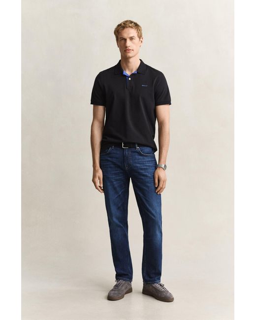 Gant Blue Regular Fit Jeans Mid Worn In for men