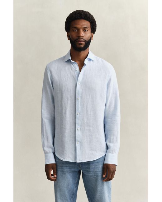 Gant Blue Striped Linen Shirt for men