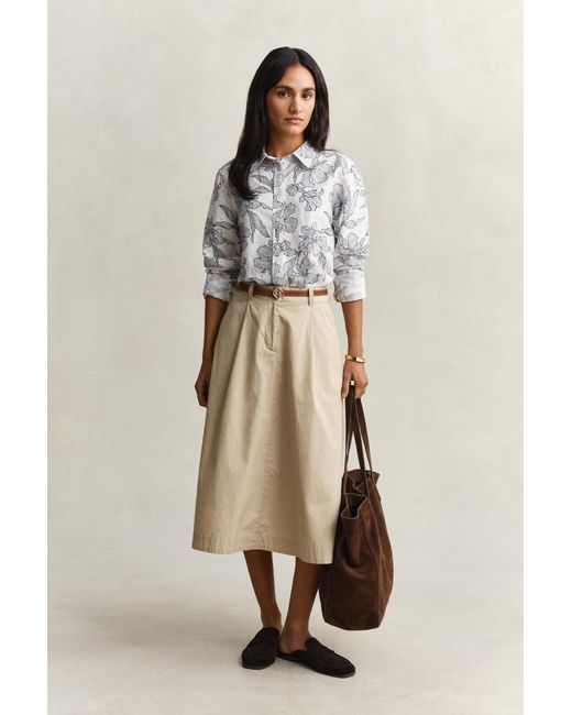 Gant Blue Floral Linen Shirt Evening