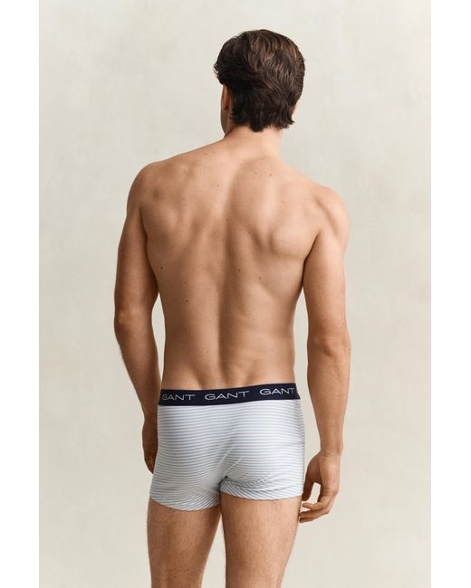 Gant Blue 3-Pack Striped Trunks Marine for men
