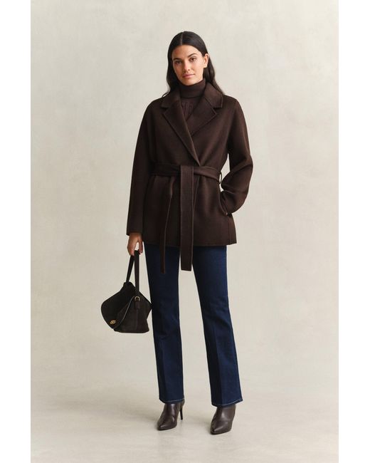 Gant Black Handstitched Belted Jacket Deep