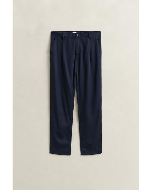 Gant Blue Lyocell Pants Evening for men