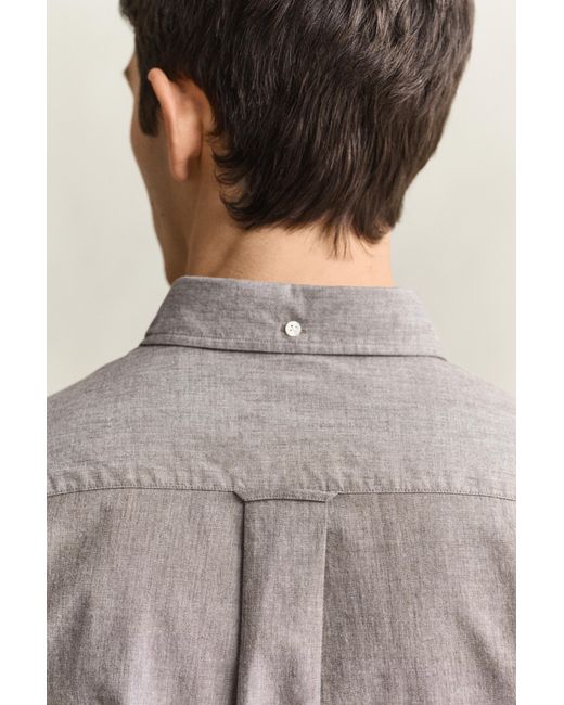 Gant Gray Mélange Archive Poplin Shirt Melange for men