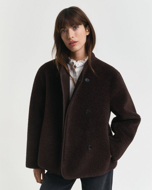 Gant Black Faux Shearling Jacket