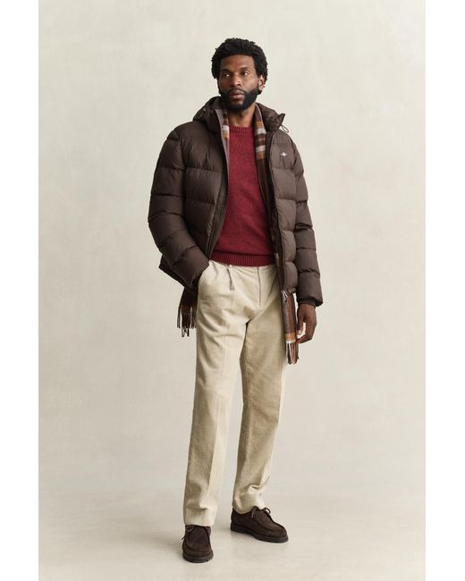 Gant Red Wool Blend Nepps Crew Neck Sweater Plumped for men