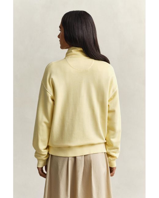 Gant Natural Washed Shield Half-Zip Sweatshirt